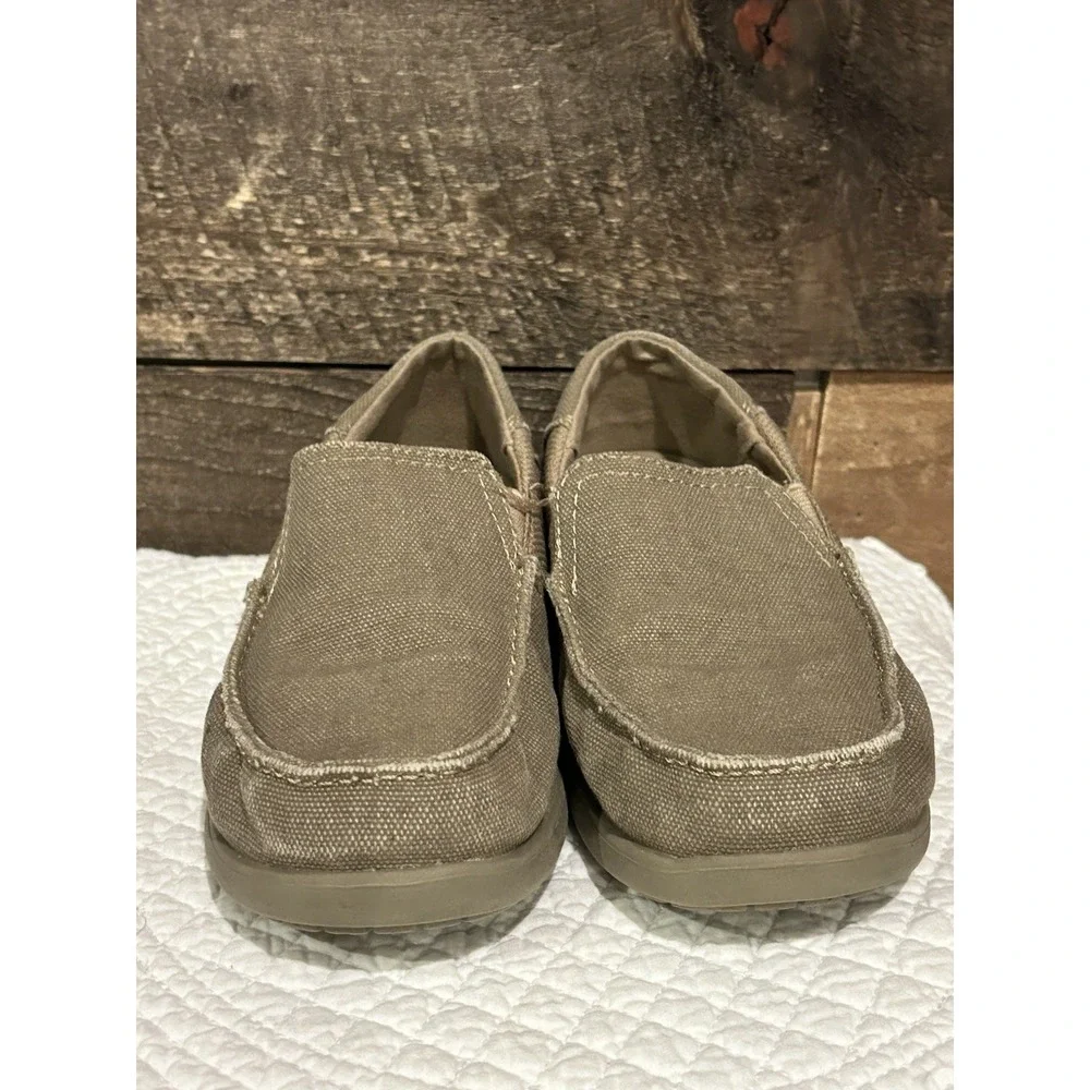 Toddler Crocs Canvas Slip On Shoes |‎ Santa Cruz Size C 2 Brown Canvas